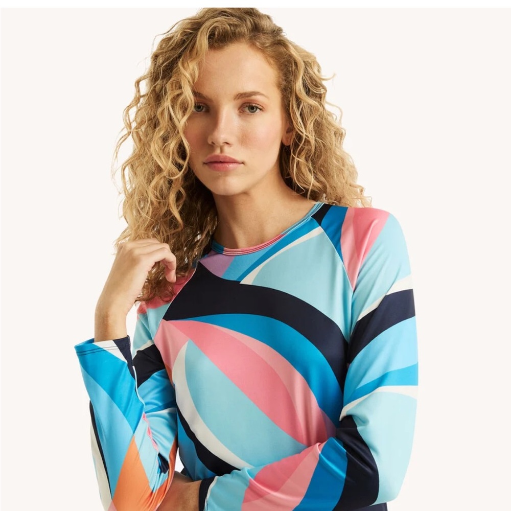 Nautica Printed Rashguard Swim Shirt